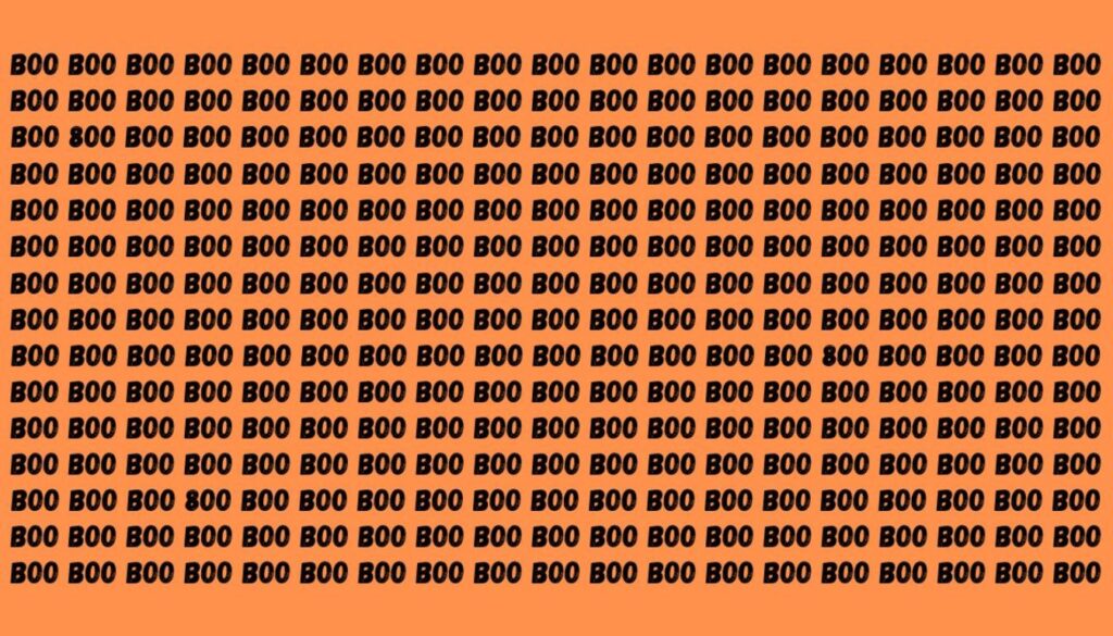 Can you spot 3 '800' among the 'BOO's in just 20 seconds? Challenge your eyesight now!